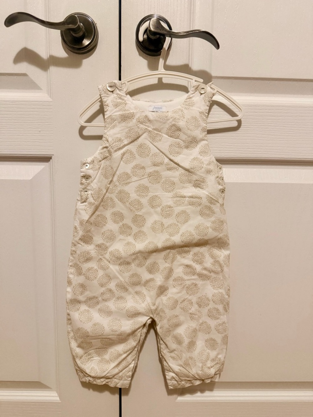 Jacadi Cream Dot-Print Overalls